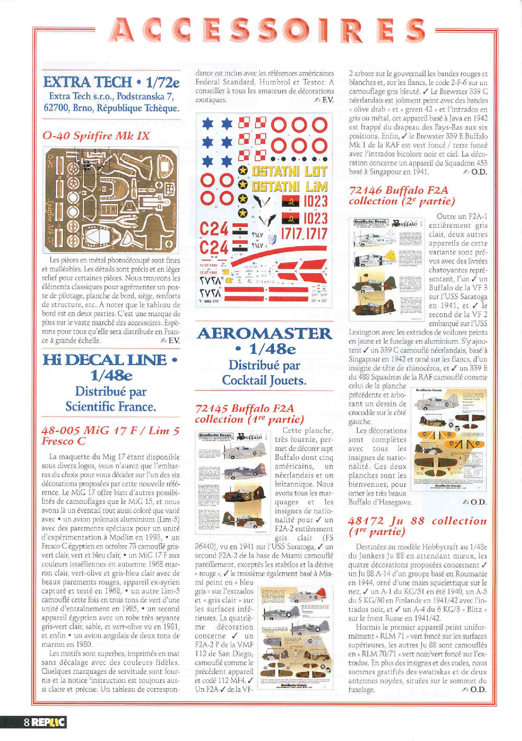 Replic 071 - Devoitine D-520, Jaguar A, Beaufighter Mk VI